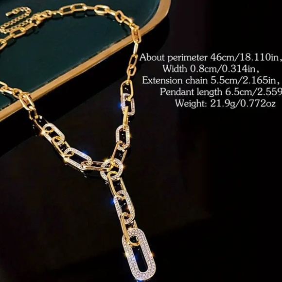 Paper Chain link gold plated necklace designer inspired - Picture 2 of 3